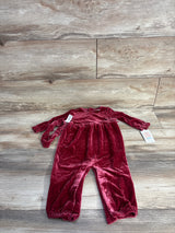 NEW Just One You 2pc Set Velvet Coverall & Headband Red sz 12m
