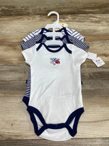 NEW Little Me 3pk Sports Bodysuits White/Navy  sz 3m