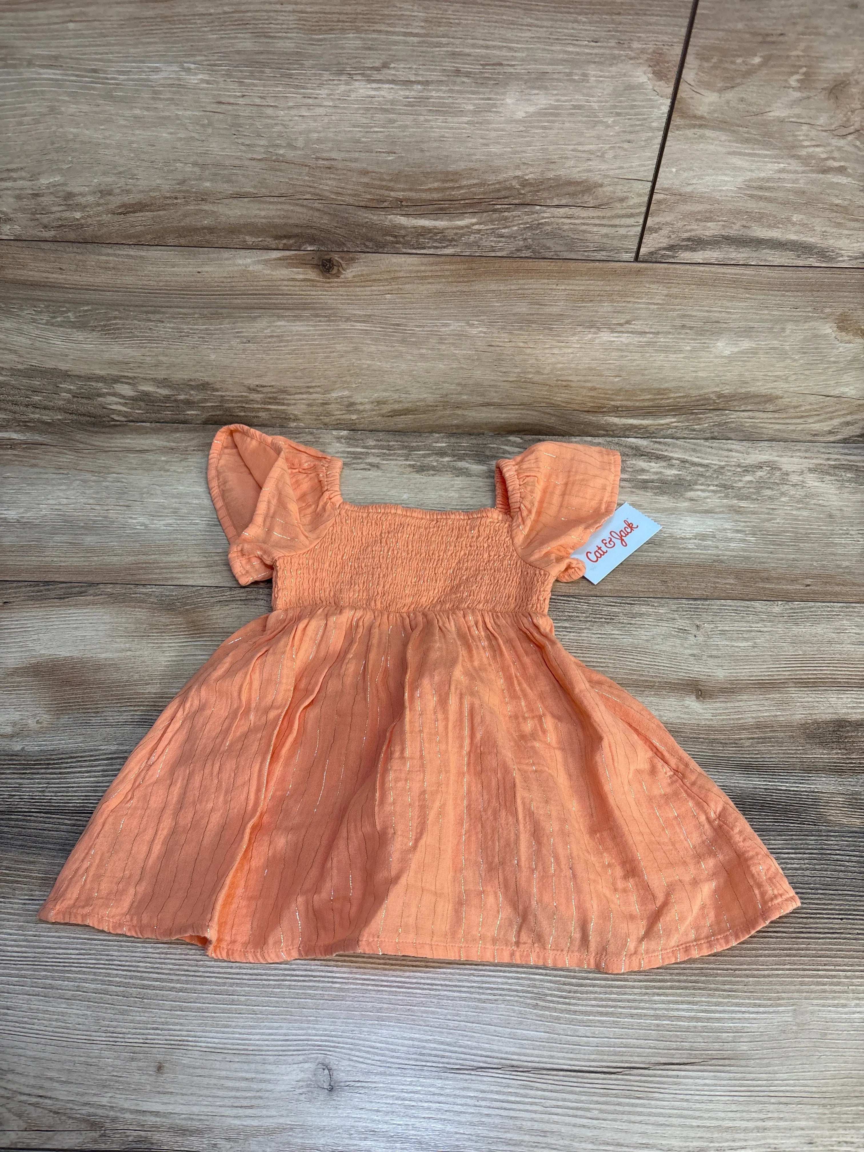 burnt orange infant dress Toddler Girls' Gold Striped Short Sleeve Size:AU12 keyhole evening gown Designed for all children Floral Ruched Midi Dress