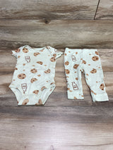 Carter's 2pc Cookies & Milk Bodysuit & Pants Green sz 9m