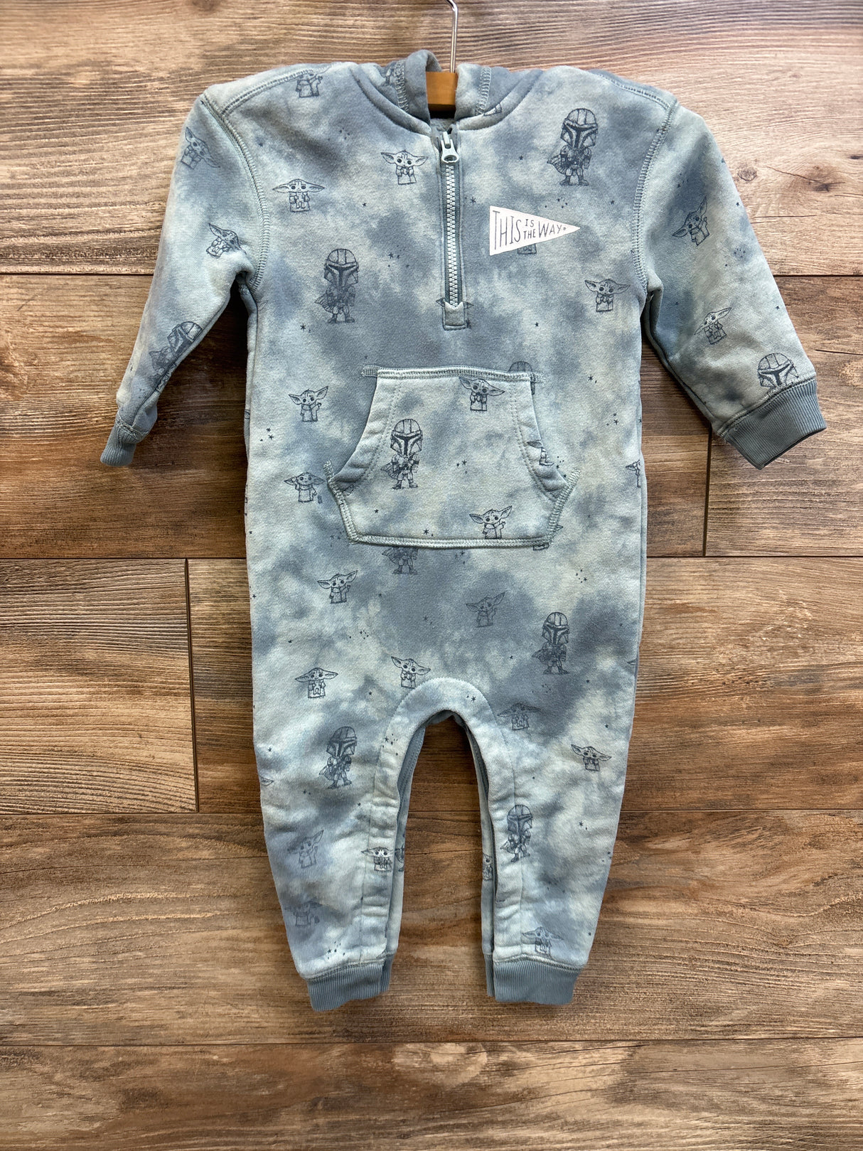 Baby Gap x Star Wars Mandalorian Hooded Coverall Blue sz 12-18m
