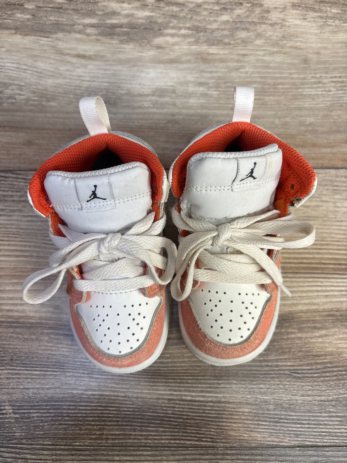 Air Jordan 1 Mid SE TD 'Orange Suede' Sneakers sz 6c