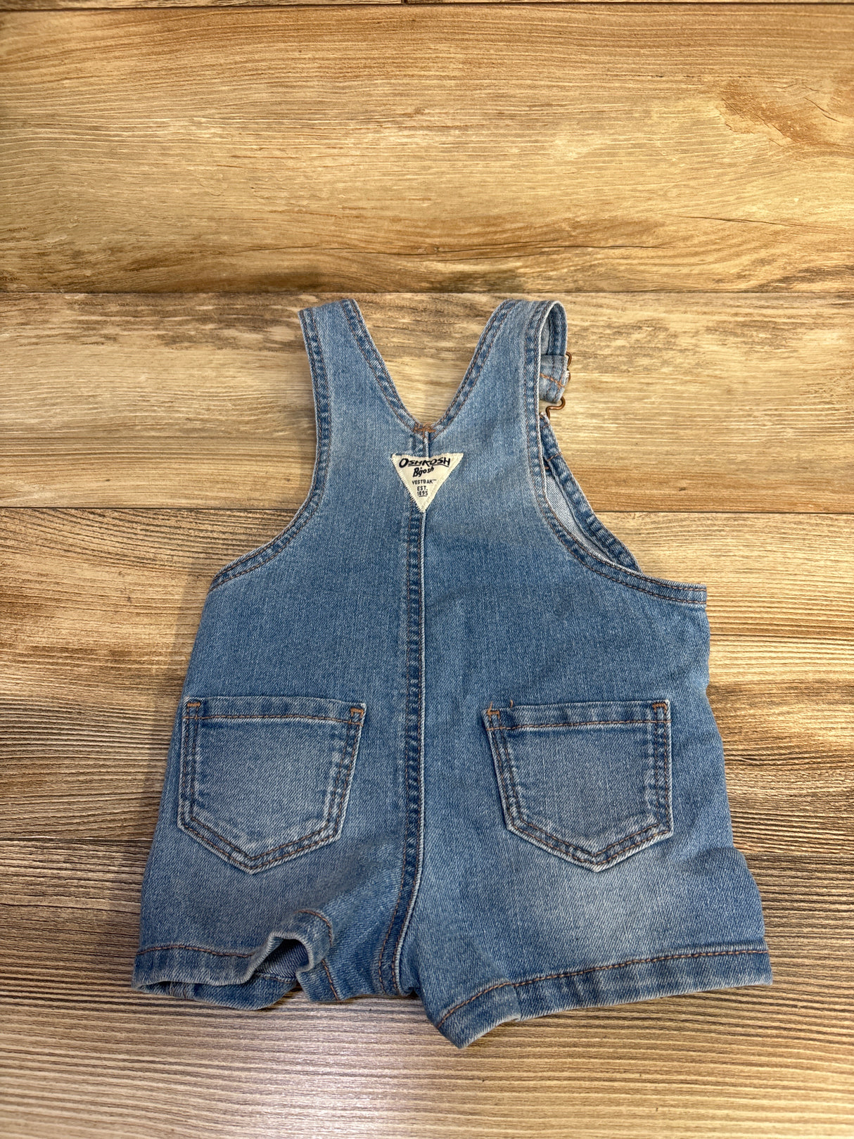 Oshkosh Floral Embroidery Shortalls Blue sz 9m