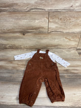 Just One You 2pc Cord Overalls & Moose Print Shirt White sz 6m
