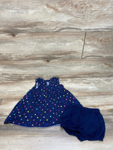 Simple Joys 2pc Polka Dot Tank Dress & Bloomers Navy sz 18m