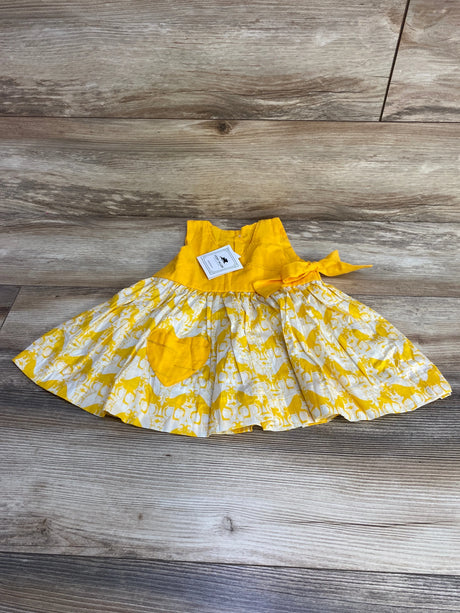 NEW Story Tailor Two Silly Goats Overlapping Frock Dress Yellow sz 6-12m - Me n Mommy To Be