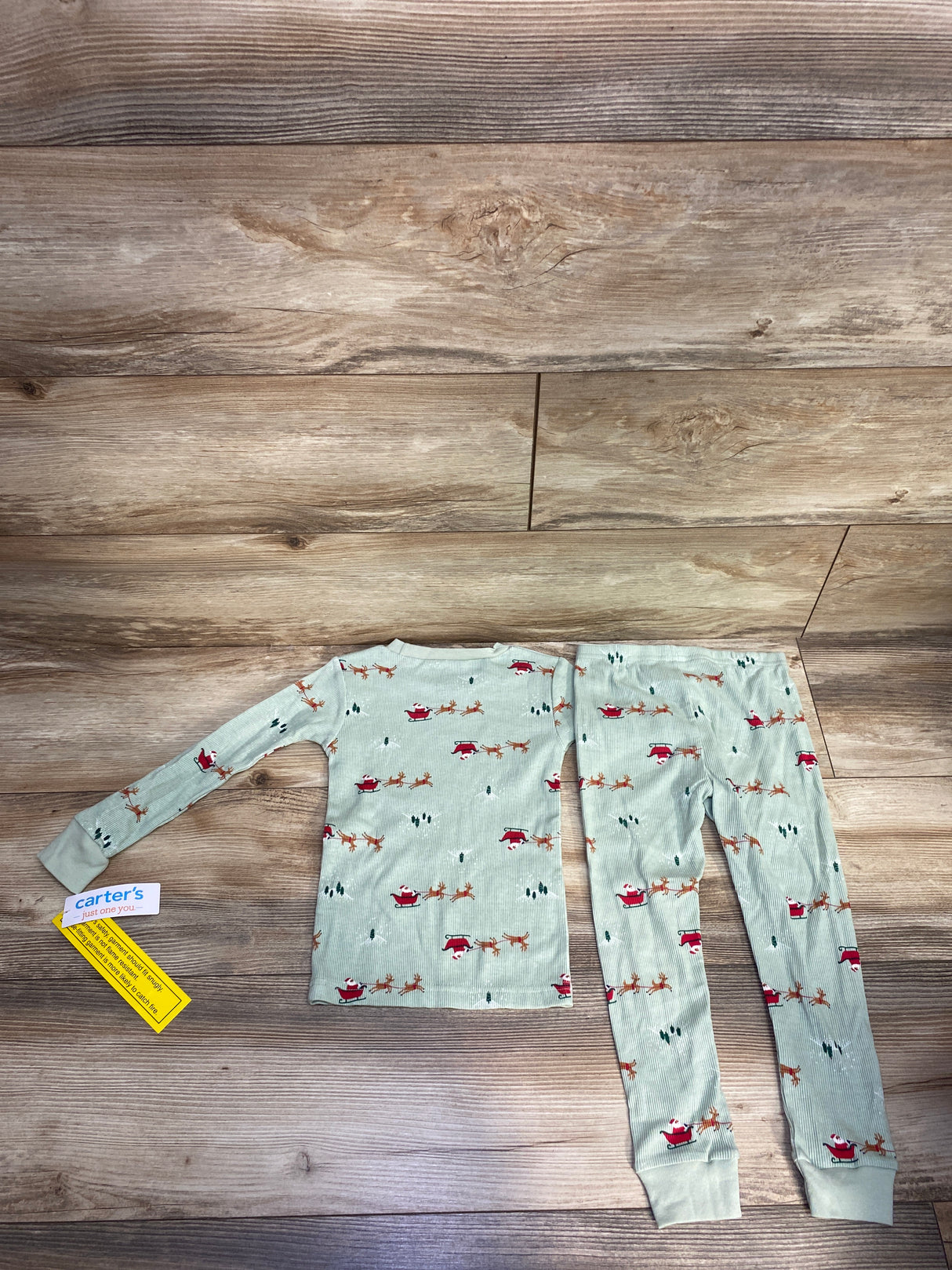 NEW Just One You Ribbed 2pc Christmas Sleep Set Green sz 3T