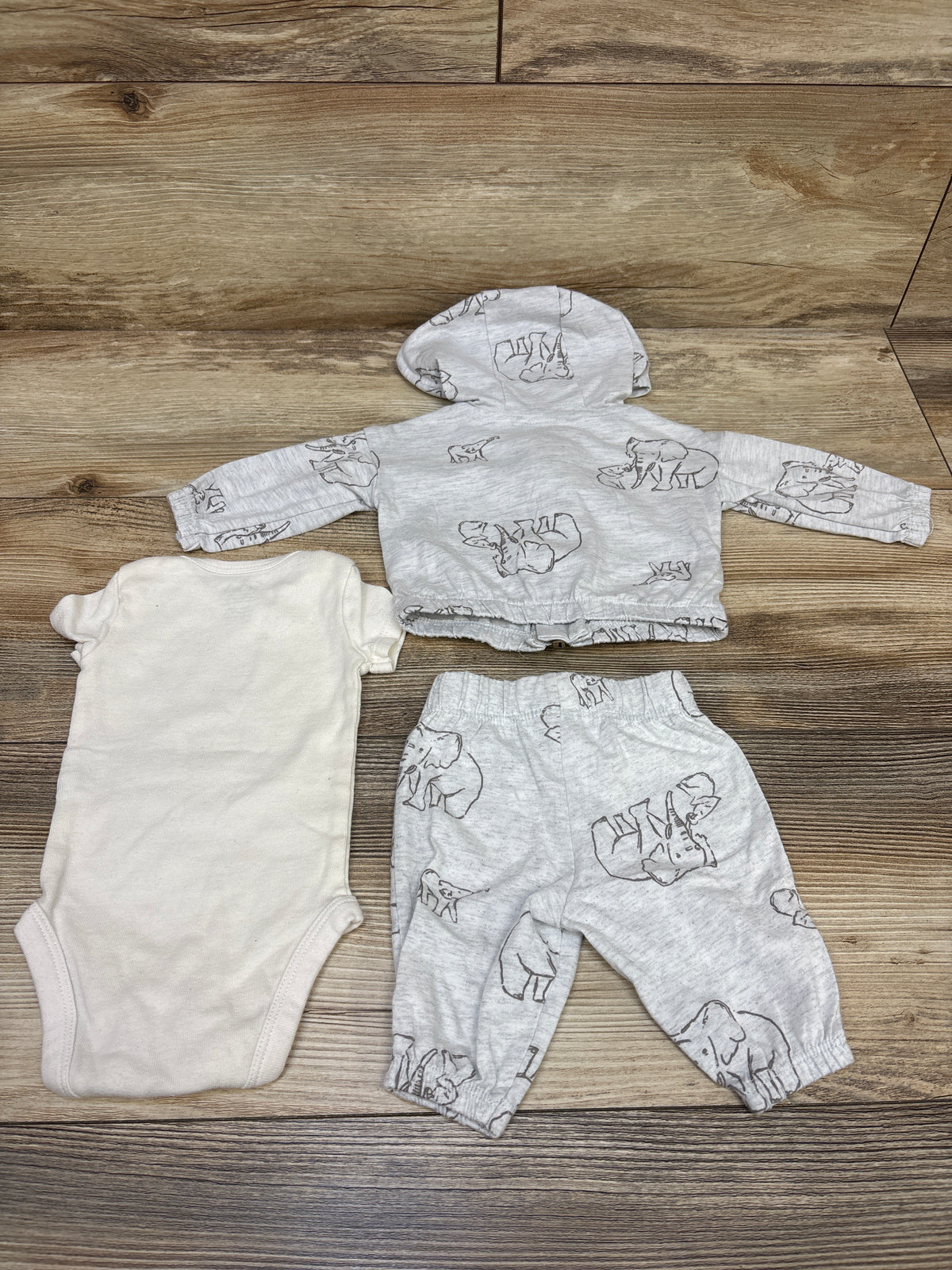 Carter's 3pc Zip-Up Jacket, Bodysuit, & Pants Set Grey sz Newborn