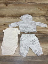 Carter's 3pc Zip-Up Jacket, Bodysuit, & Pants Set Grey sz Newborn