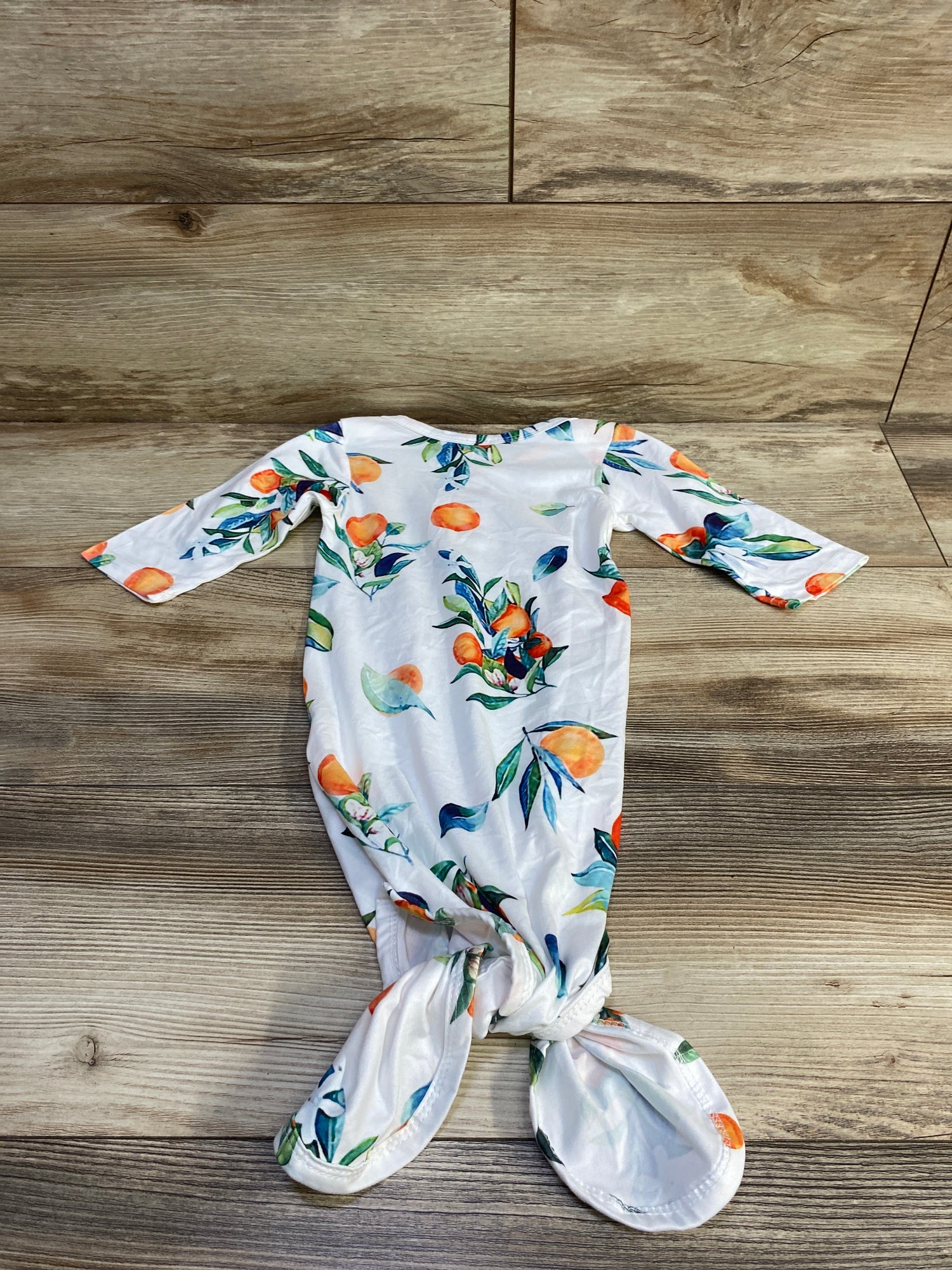 Fruit Print Henley Knot Gown White sz 6-12m