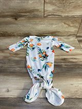 Fruit Print Henley Knot Gown White sz 6-12m