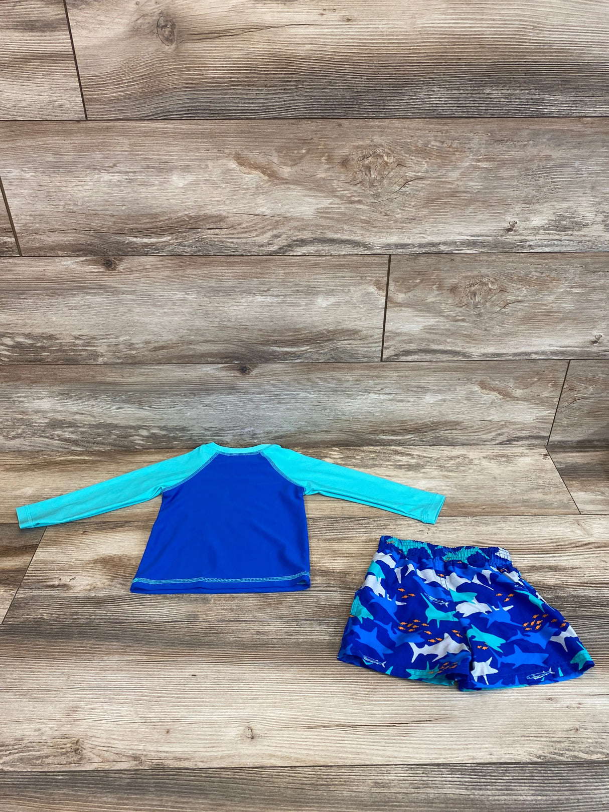 Floatimini 2pc Rashguard & Swim Trunks Blue sz 12m