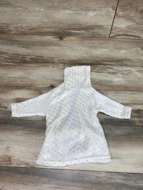 Polka Dot Fleece Hooded Robe White sz 0-9m