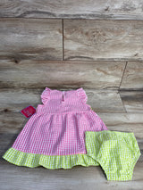 NEW Real Love 2pc Gingham Dress & Bloomers Pink sz 12m - Me n Mommy To Be