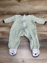 Little Me Striped Sleeper Green sz 6m