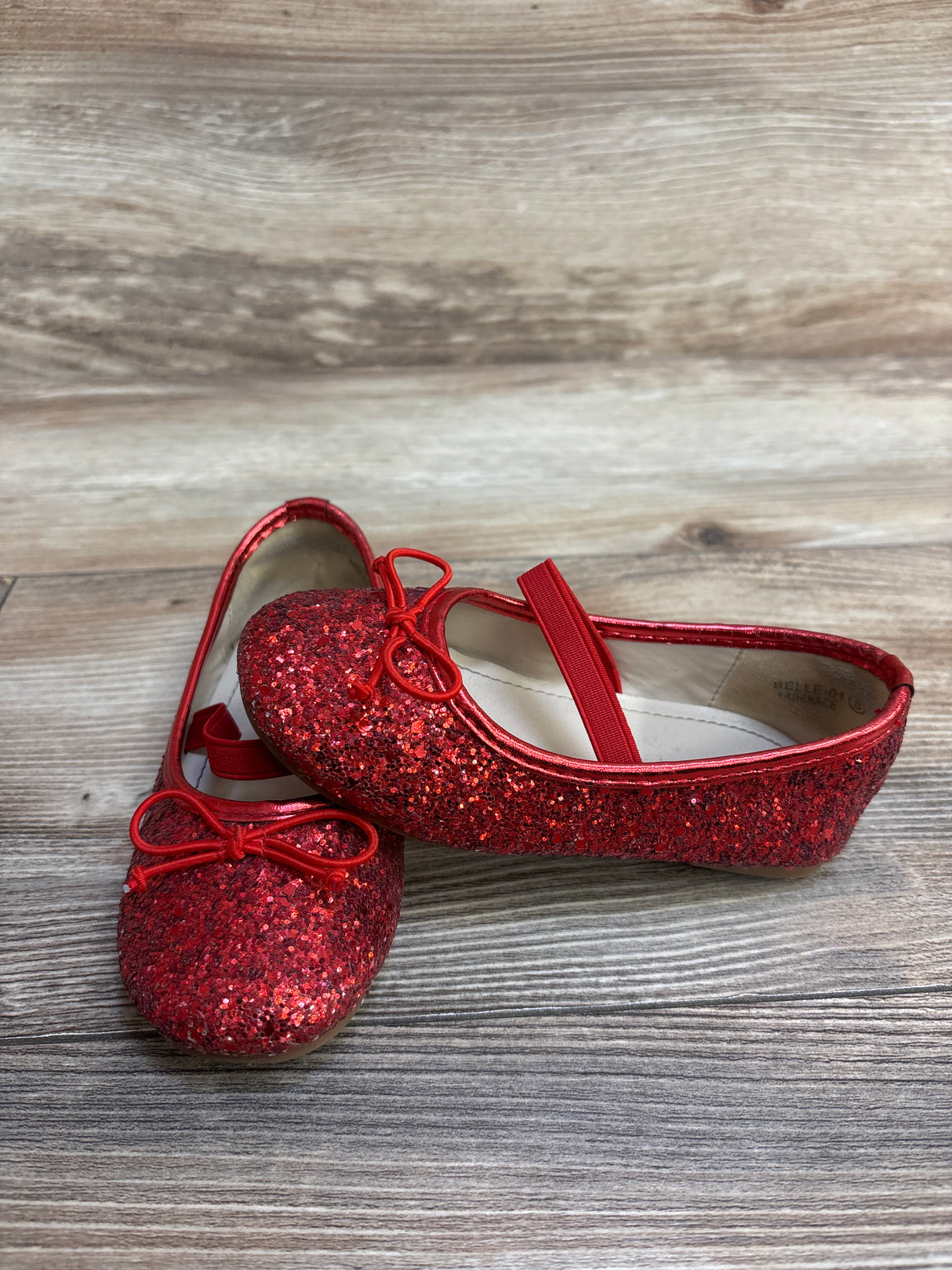 Dream Pairs Belle-01 Mary Jane Flats Red Glitter sz 8c