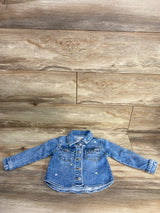Cat & Jack Daisy Embroidered Denim Jacket Blue sz 2T