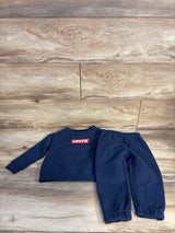 Levi's 2pc Pullover Sweatshirt & Joggers Set Navy sz 24m