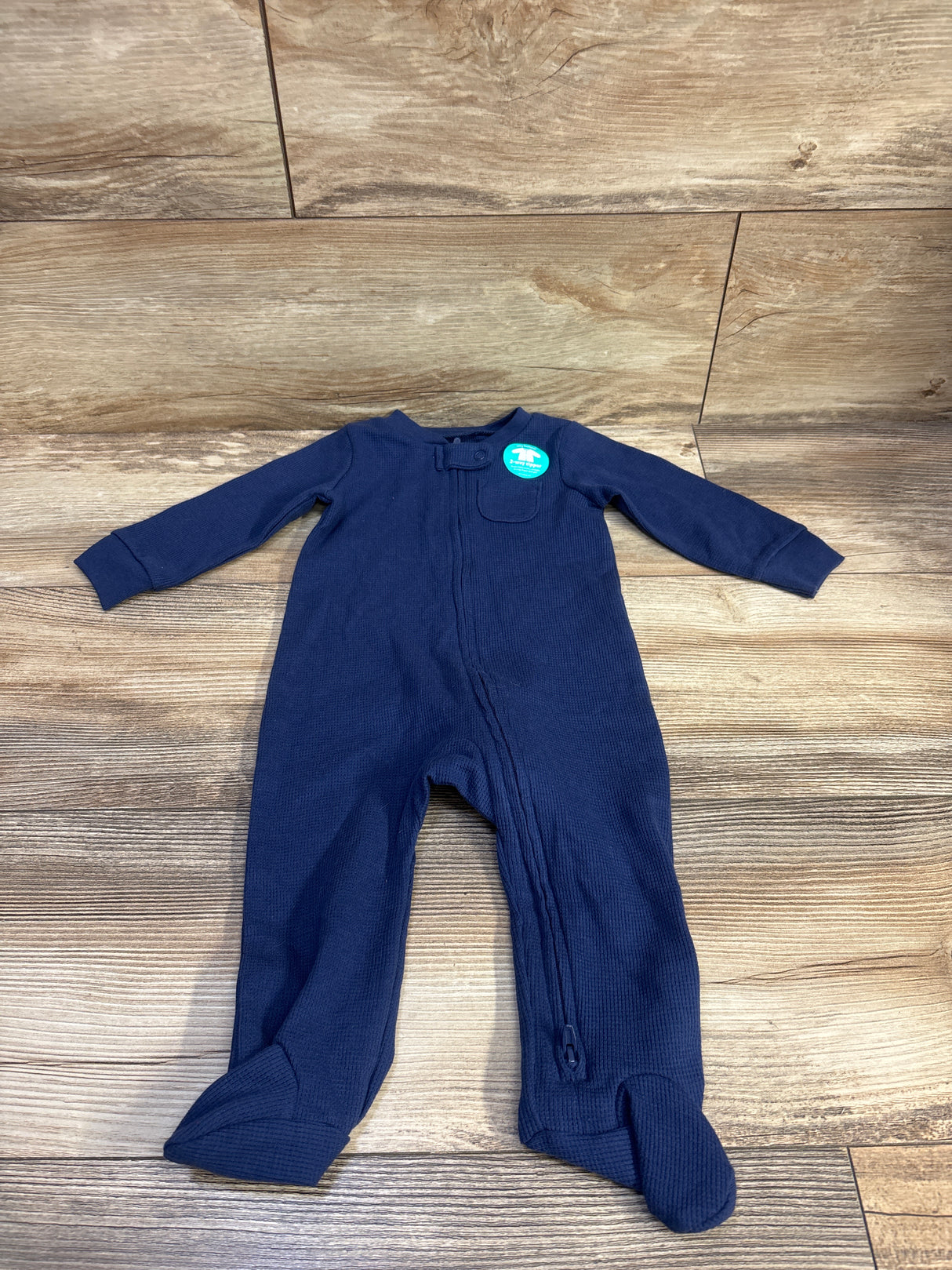 NWOT Child Of Mine Waffle Knit Sleeper Navy sz 6-9m