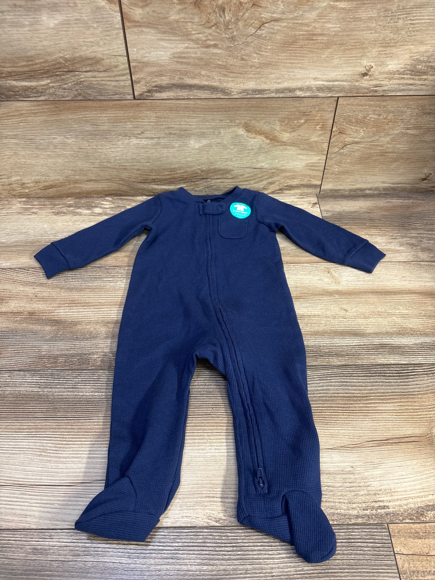 NWOT Child Of Mine Waffle Knit Sleeper Navy sz 6-9m