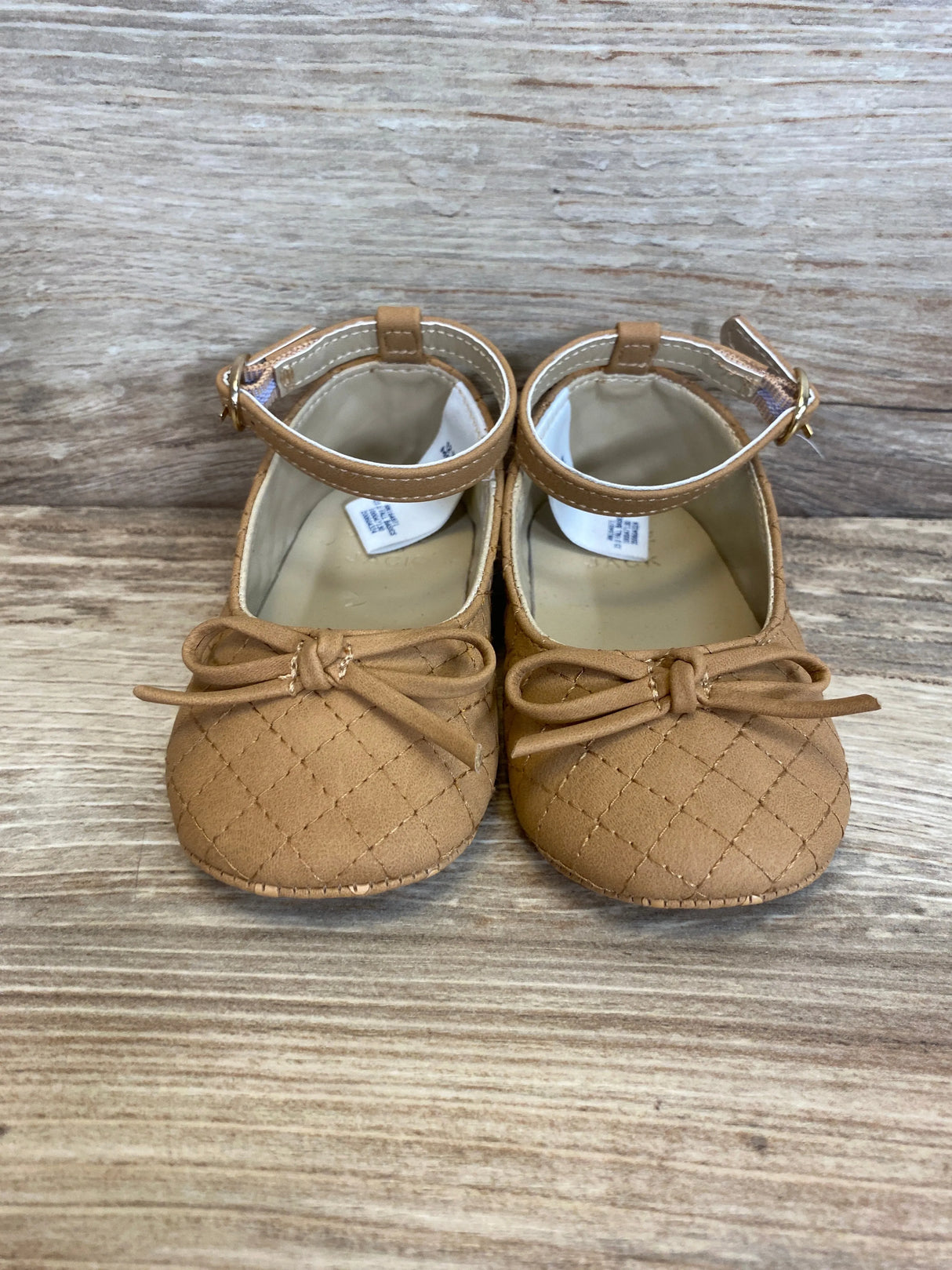 Janie & Jack Light Brown Quilted Ballet Flat sz 12-18m