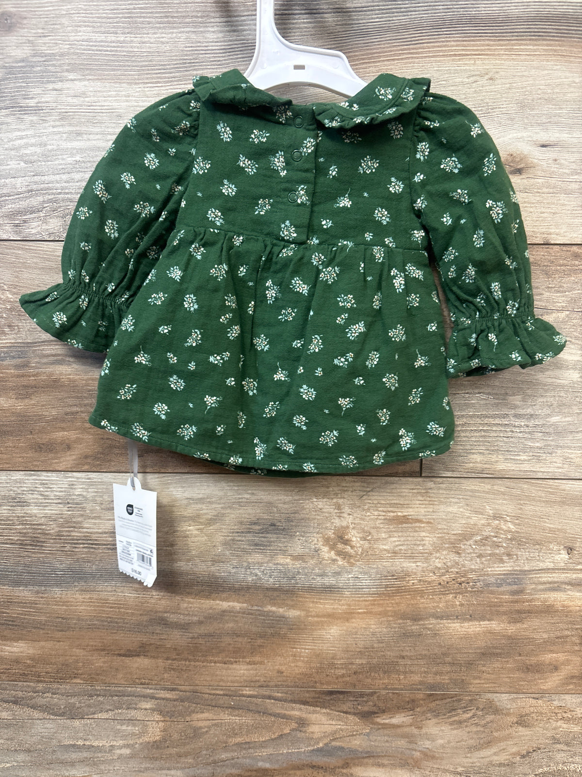 NEW Cloud Island 2pc Long Sleeve Dress & Bloomers Set Green sz Newborn