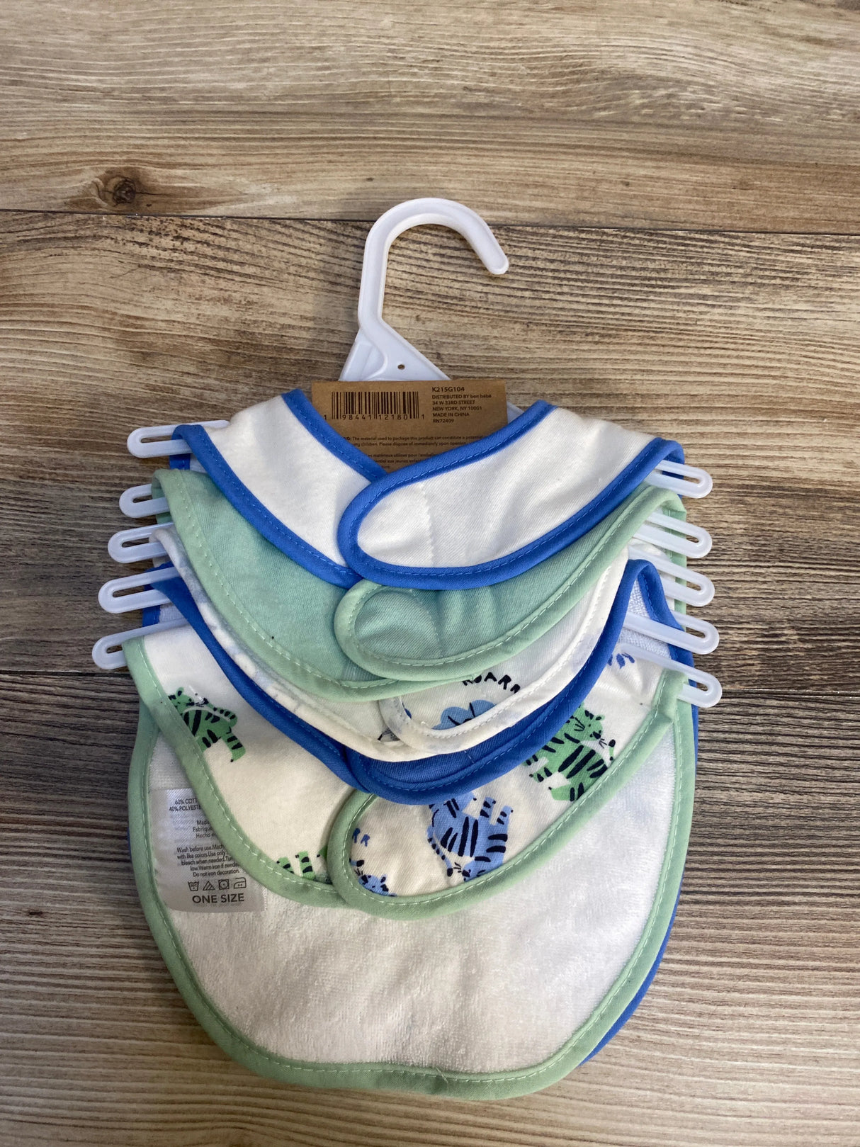 NEW Kit & Pearl 5pk Bibs Blue One Size