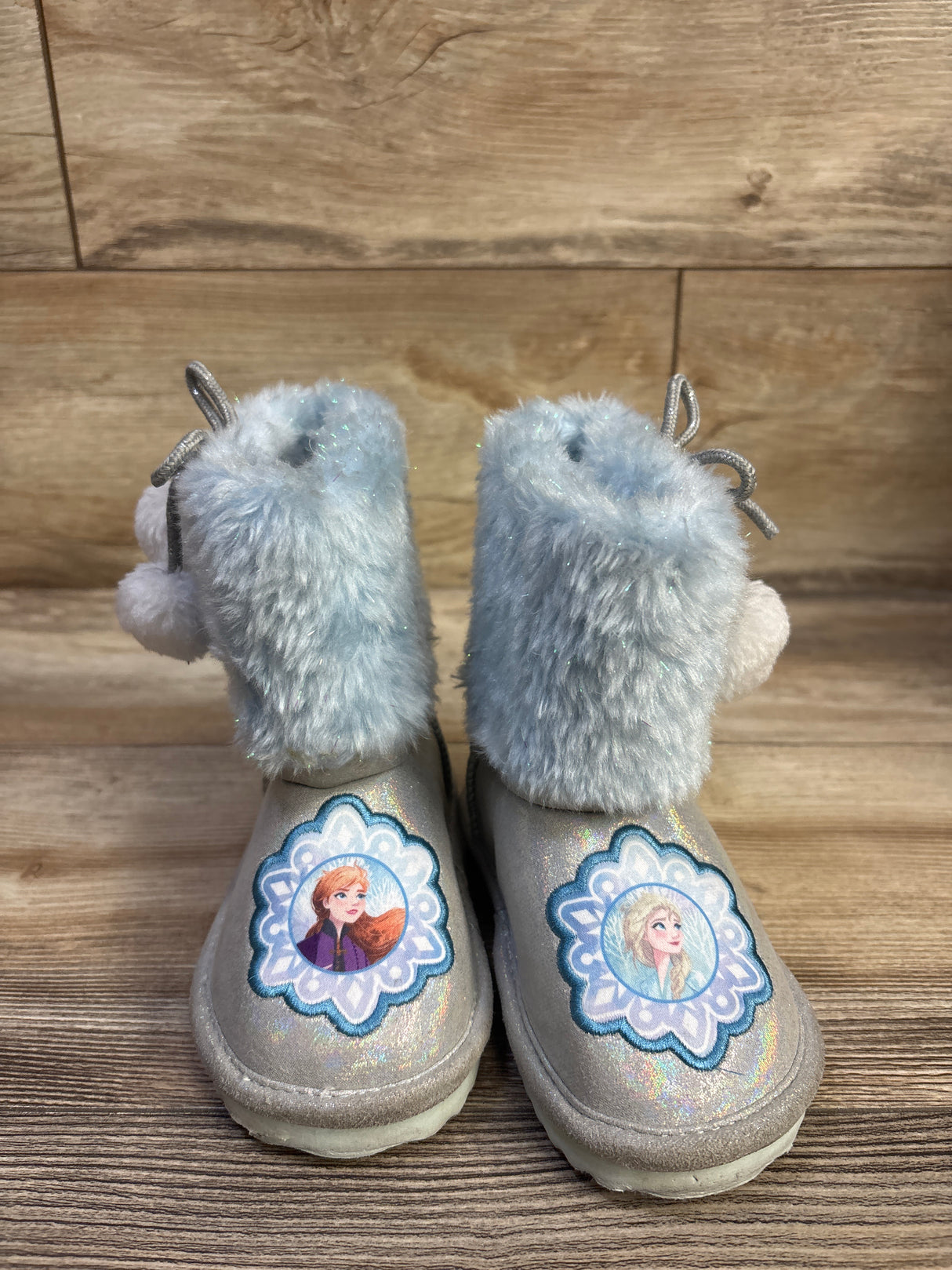 Disney Frozen Faux-Fur Boots Blue sz 8c