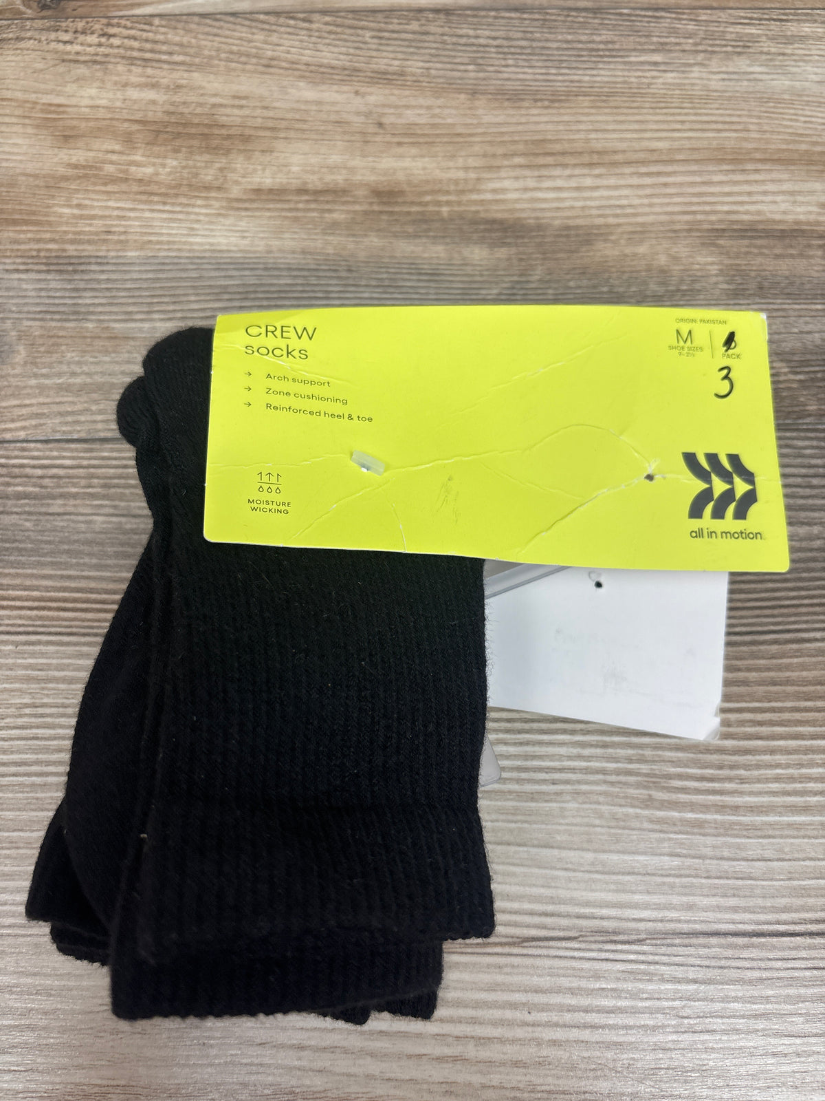 NEW All In Motion Crew Socks 3pk sz Medium 9c-2.5Y