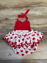 Textured Open Back Bubble Romper White sz 0-3m