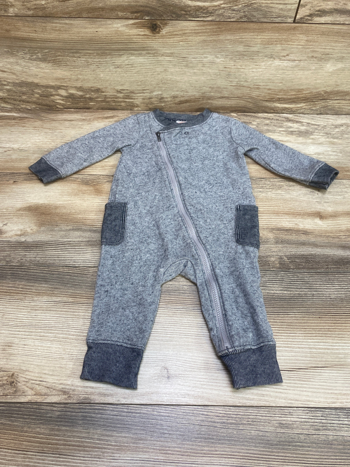 Cat & Jack Full Zip Coverall Grey sz 3-6m