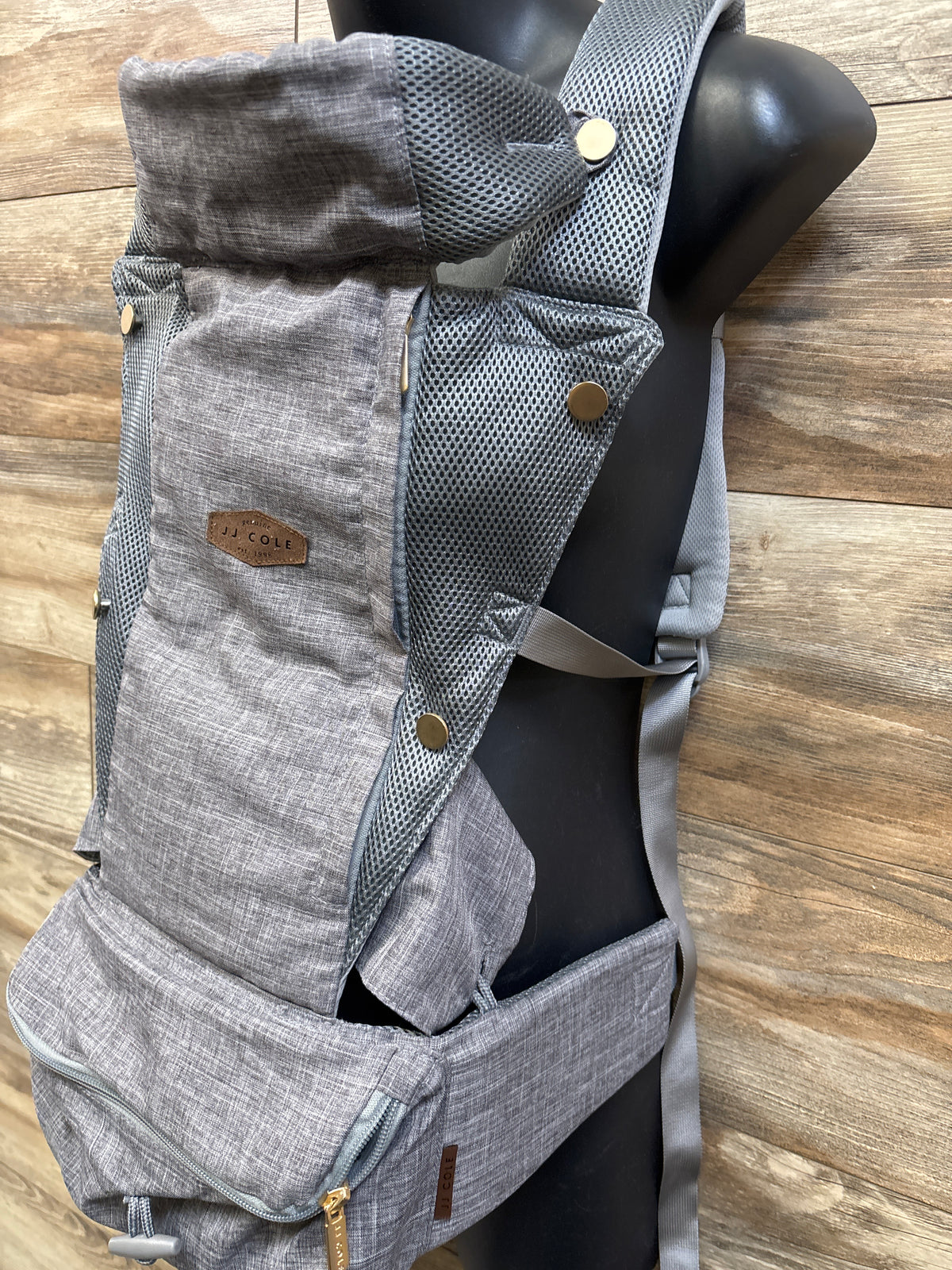 JJ Cole Peek 5-Position Baby Carrier Grey 8-40lbs