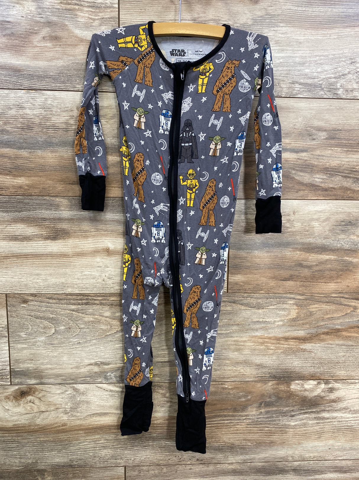 Little Sleepies x Star Wars Zippy Grey sz 18-24m