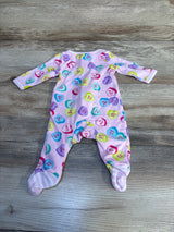 Sweathearts Valentines Day Heart Print Sleeper Pink sz Newborn