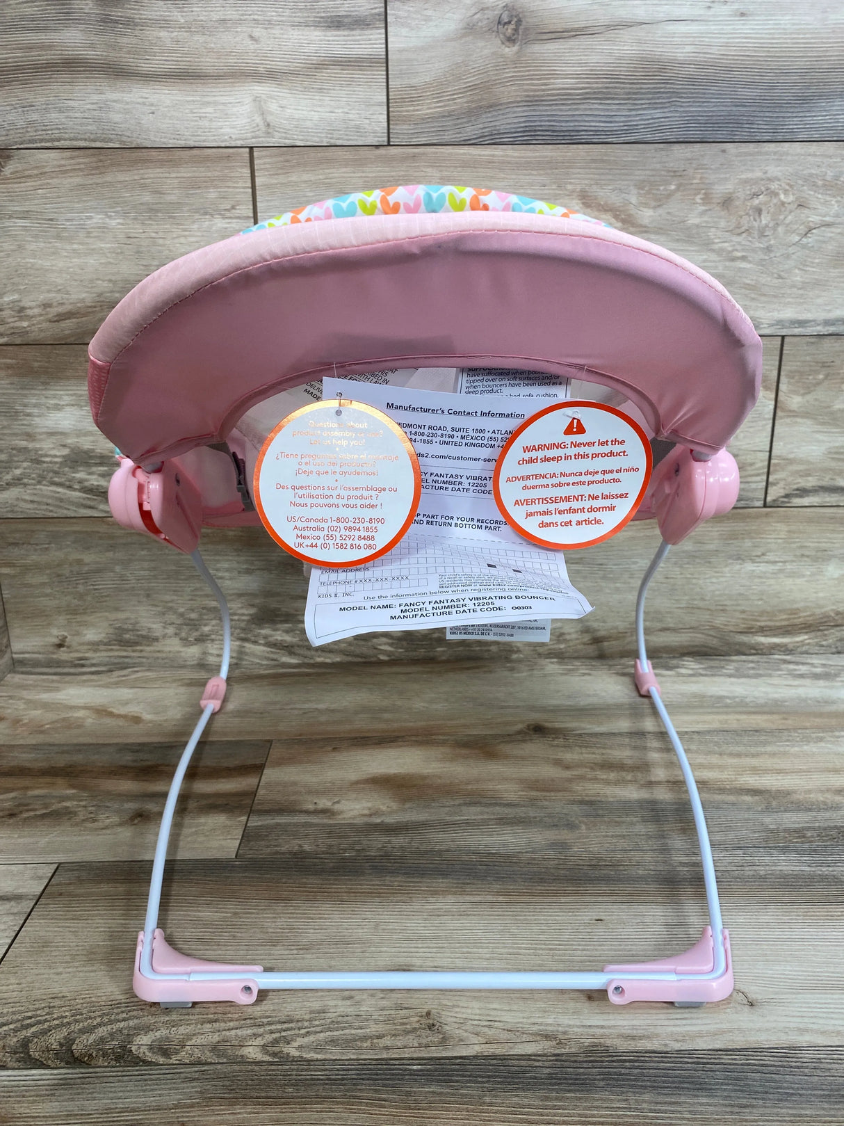 Bright Starts Pink Fancy Fantasy Unicorn Vibrating Bouncer