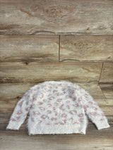Jessica Simpson Fuzzy Leopard Print Sweatshirt White sz 5T