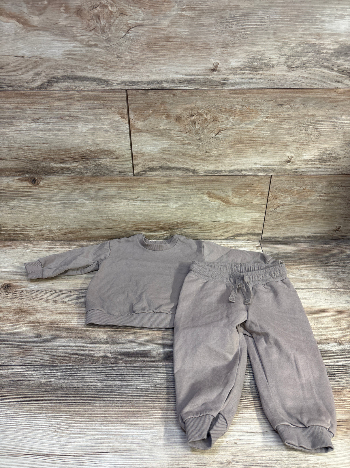 H&M 2pc Pullover Sweatshirt & Pants Set Tan sz 6m