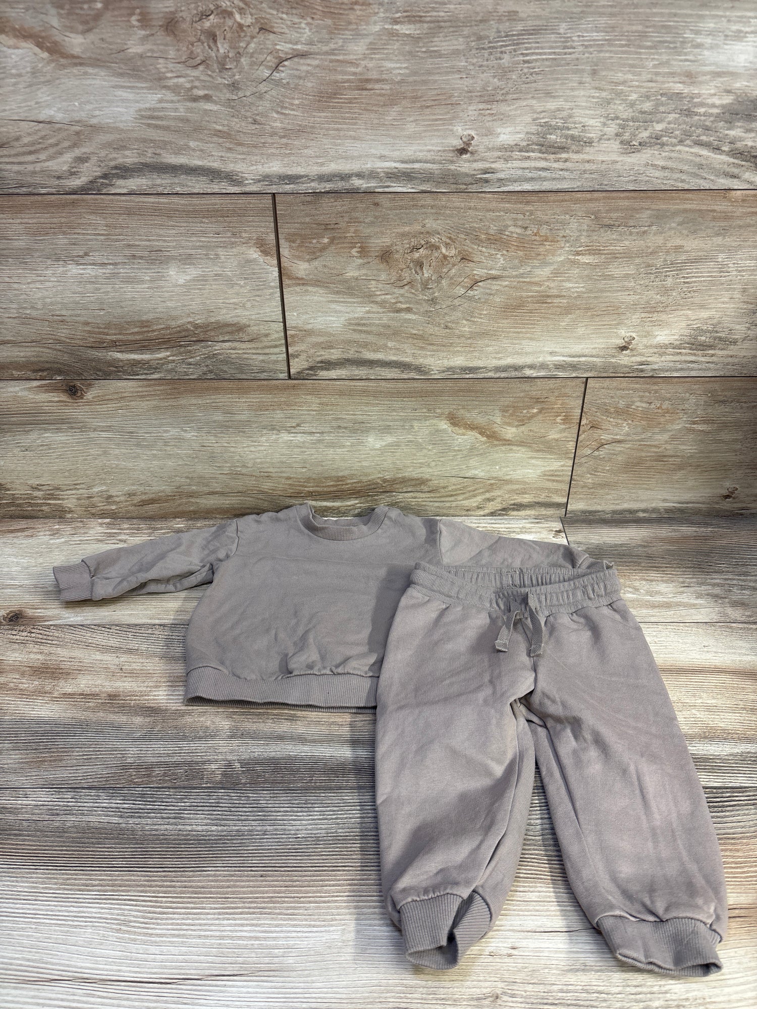 H&M 2pc Pullover Sweatshirt & Pants Set Tan sz 6m