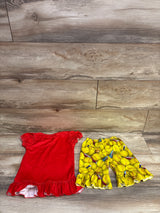 Peace Love Softball 2pc Shirt & Shorts Set Red sz 3T