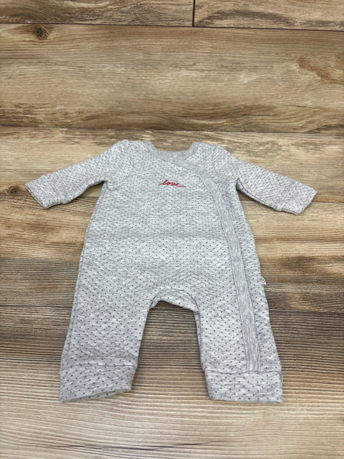 ED Quilted Side Snap Coverall Grey sz 3m
