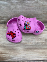 Crocs Classic Clogs With Jibbitz Pink Sz 2c/3c