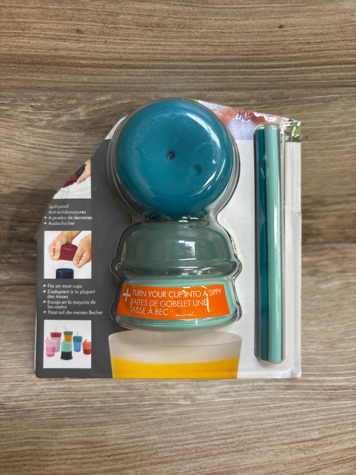 NEW Boon Snug Silicone Sippy Cup Lids & Straws 6pc Blue