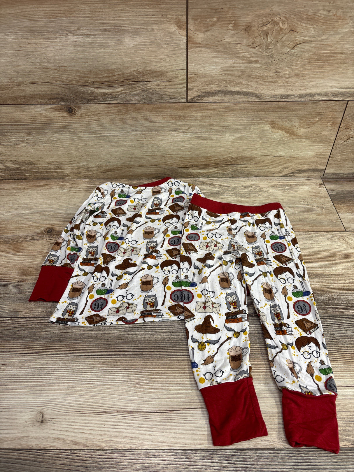 Little Snuggles x Harry Potter 2pc Bamboo Pajama Set White sz 2T