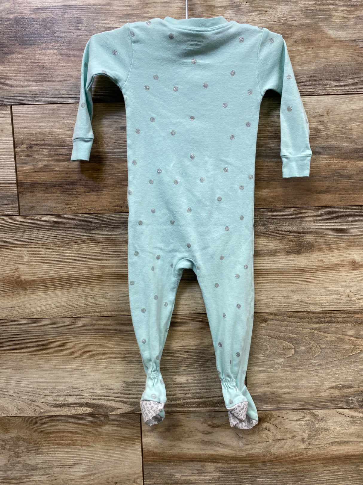 Carter's Swan Polka Dot Sleeper Teal sz 18m
