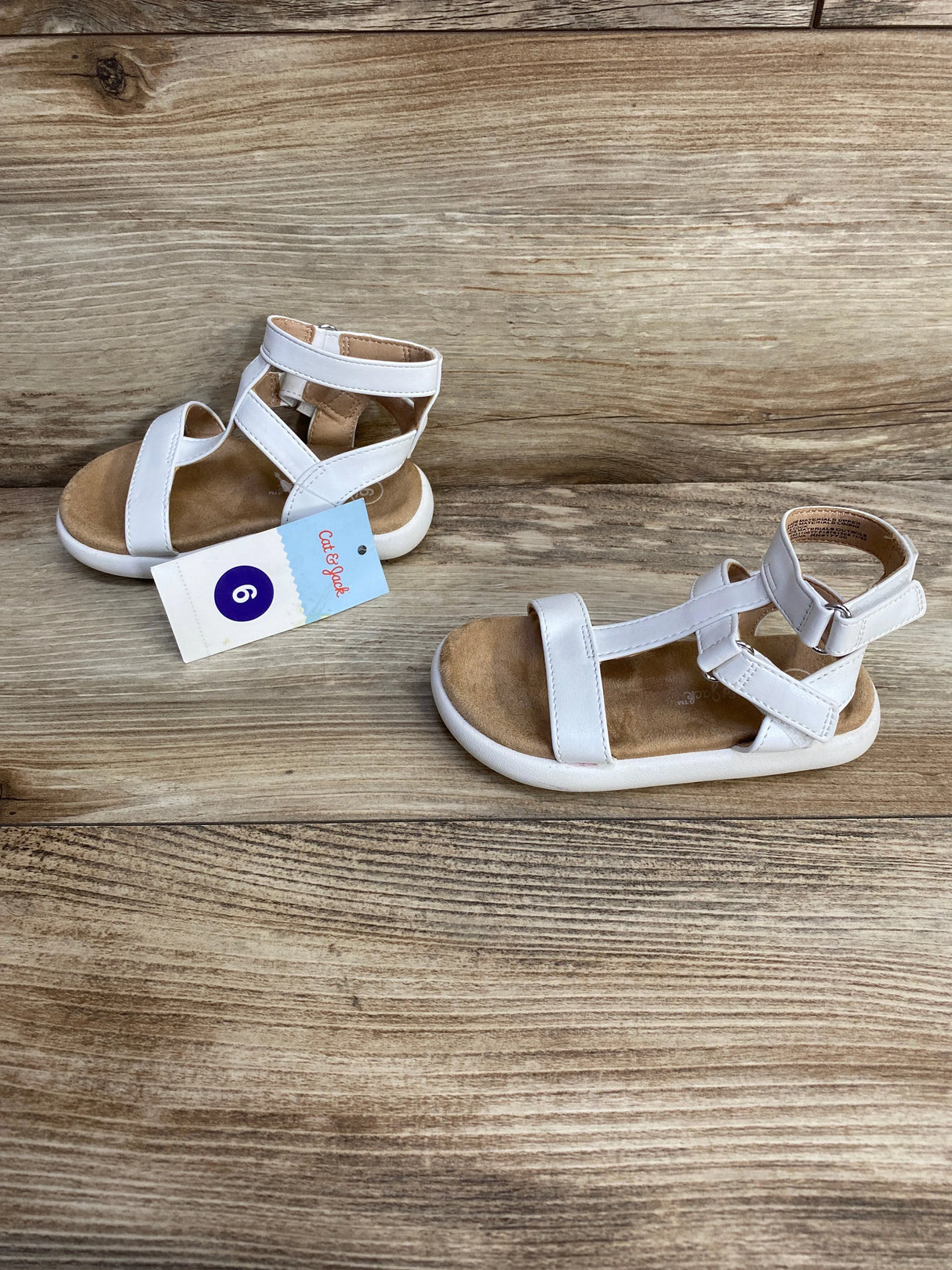 NEW Cat & Jack Lennie Sandals White Sz 6c