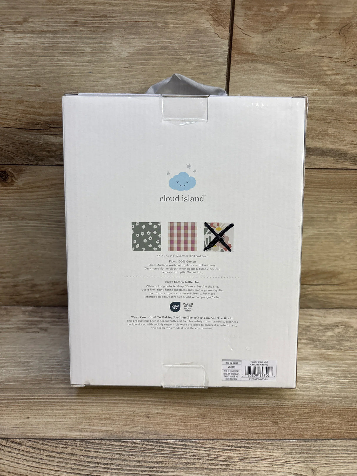 NEW Cloud Island 2pk Muslin Swaddle Blankets in Floral Gingham