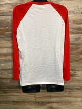 Super Mom Super Tired Raglan Shirt Red sz Medium