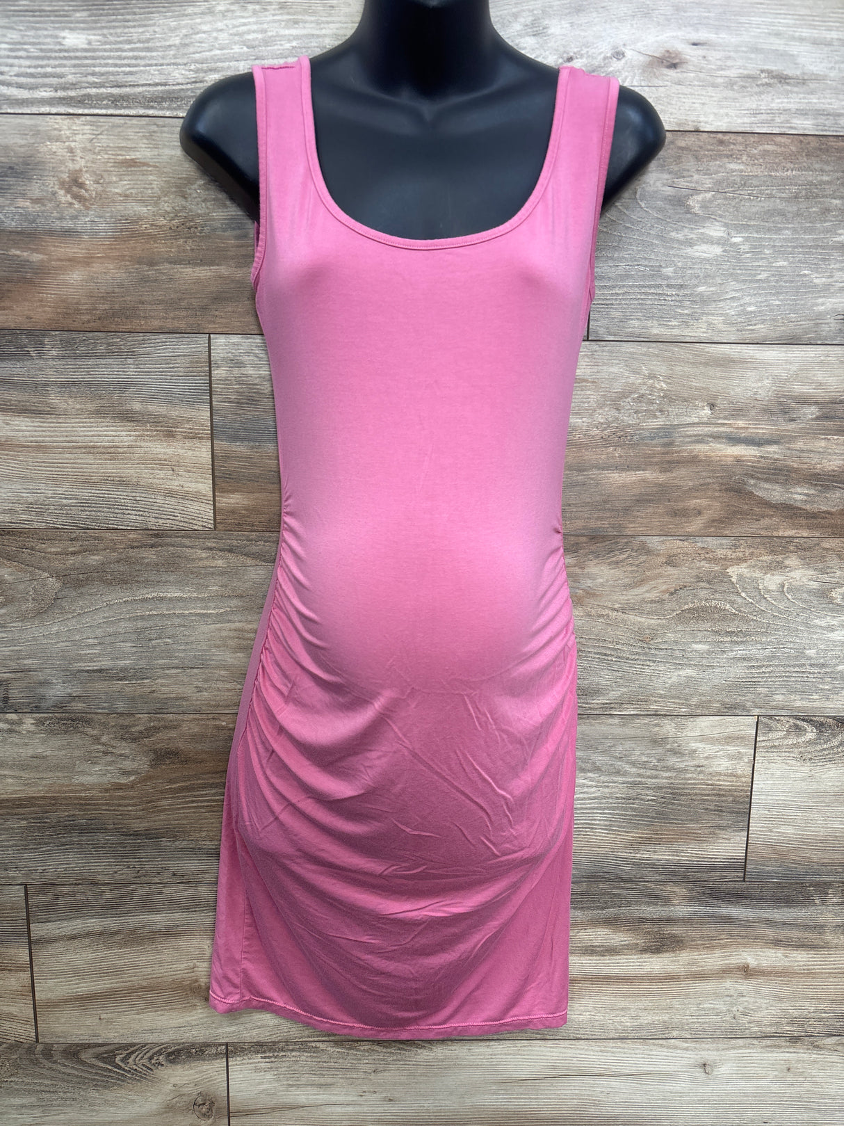 Maternity Ruched Bodycon Dress Pink sz Medium