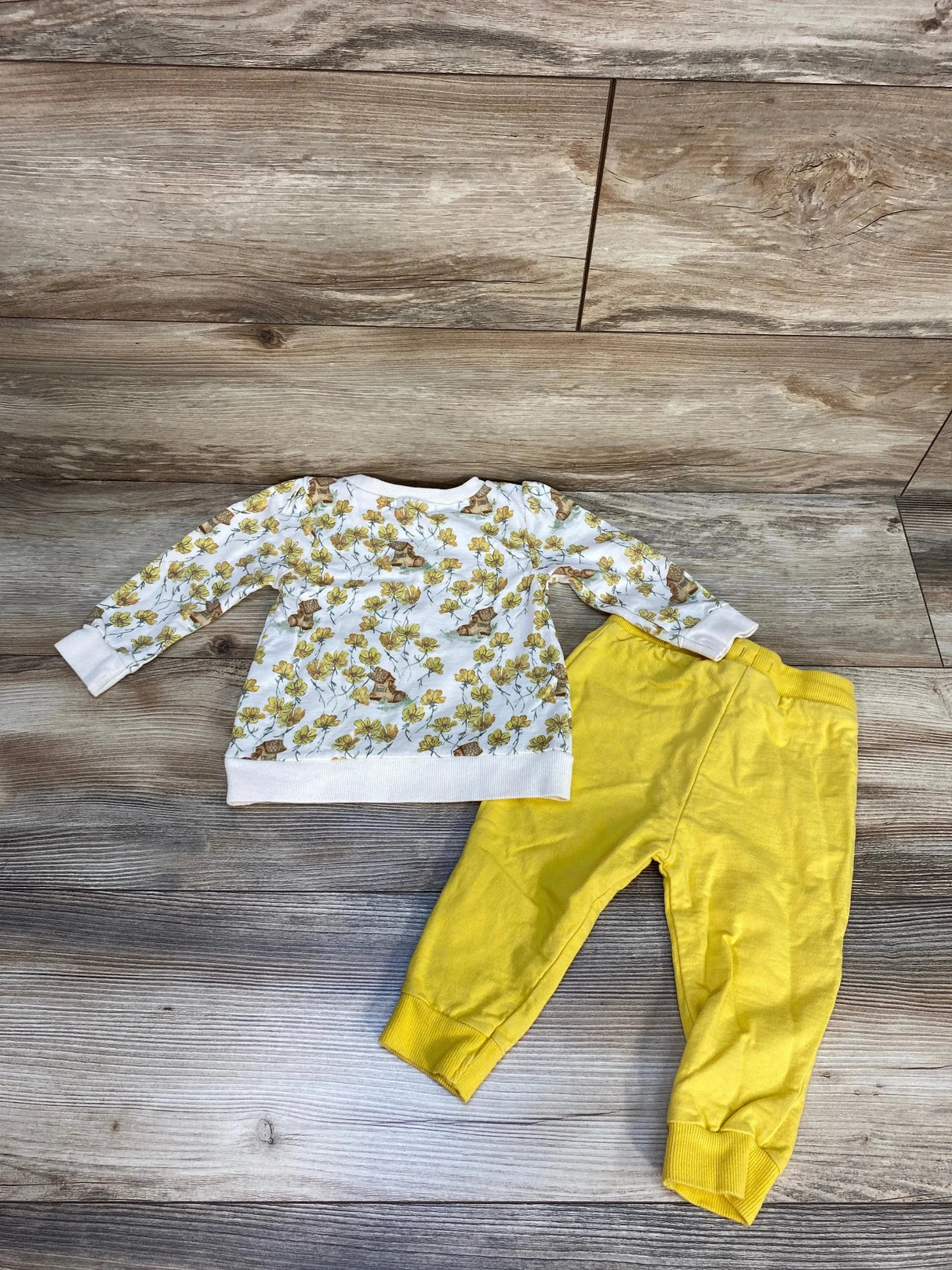 Burt's Bees Baby 2pc Floral Sweatshirt & Pants White sz 6-9m