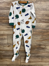 Carter's Football Blanket Sleeper Whites sz 4T